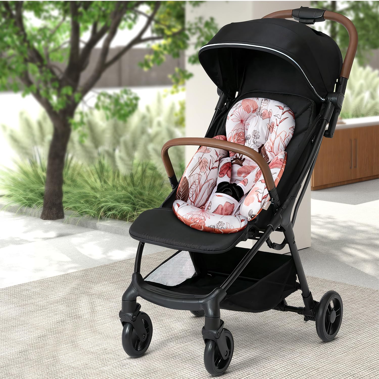 Mamatepe Infant Car Seat Insert, Baby Seat Head and Body Support for Newborn, Soft Breathable, Reversible Design, Fits for Stroller, Baby Swing, Rocker, Bassinets, Pushchair, Orange