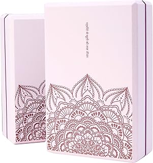 nuveti Yoga Blocks Set of 2, High Density Yoga Brick Foam Blocks to Improve Strength, Flexibility and Balance Yoga Brick Foam Blocks