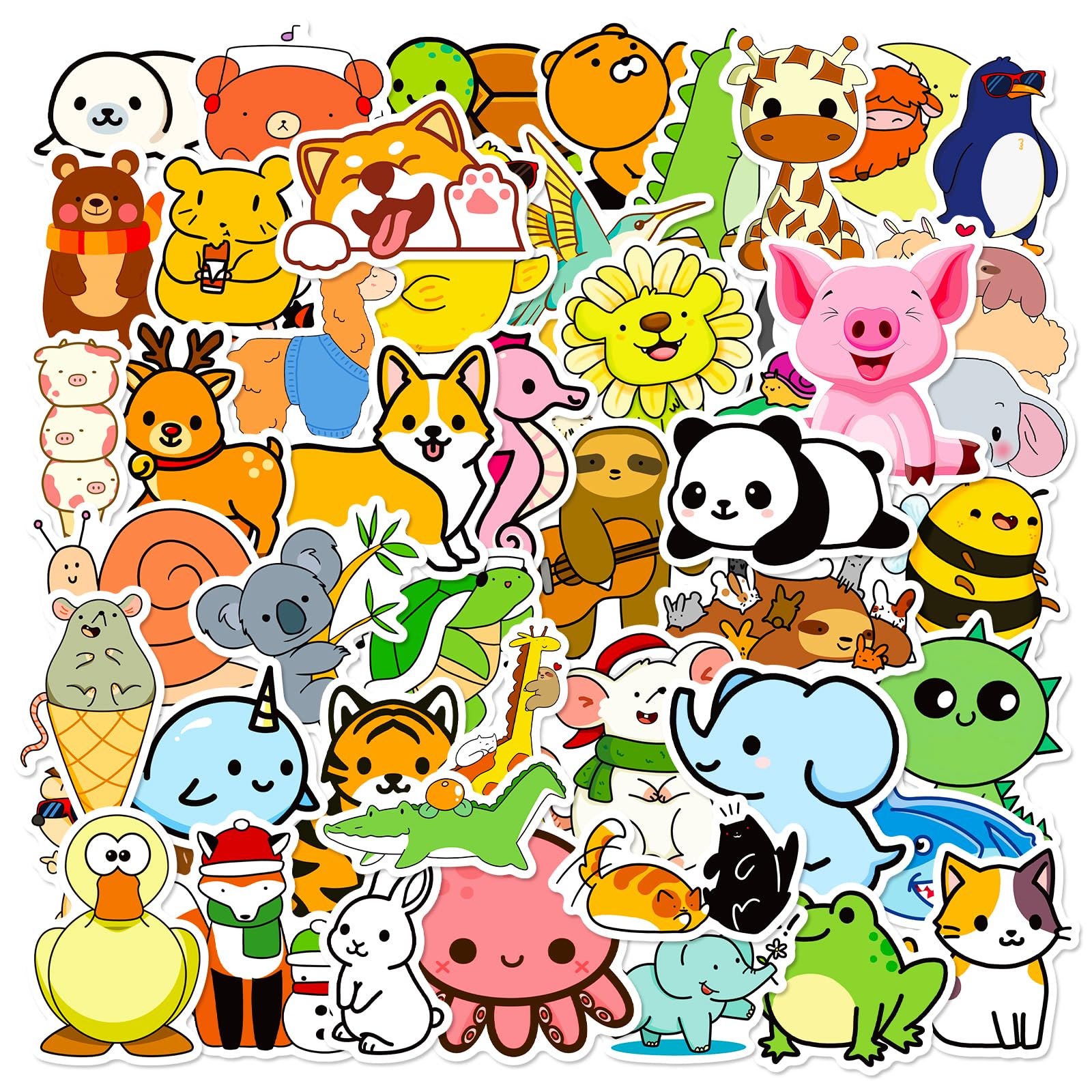 Adkumil Cartoon Animal 100Pcs stickers Vinyl Skateboard Cool Stickers no Repeat Stickers Notebook Stickers Guitar Trolley case Stickers Waterproof Graffiti Stickers The Teen Boys and Girls - Image 3