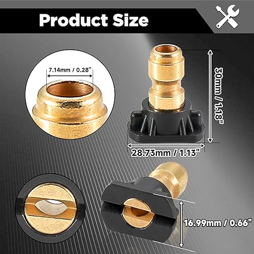 Miniatura 8 de Puntas para lavadora a presión, boquilla de lavado a presión amarilla de 15, boquillas de jabón para lavadora eléctrica de 65 grados, color negro,