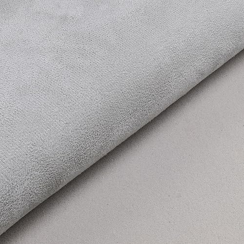 Miniatura 3 de Tela de gamuza gris para auto con material de respaldo de espuma de 19 de pulgada de 0.118 in de repuesto y reparación para automóvil