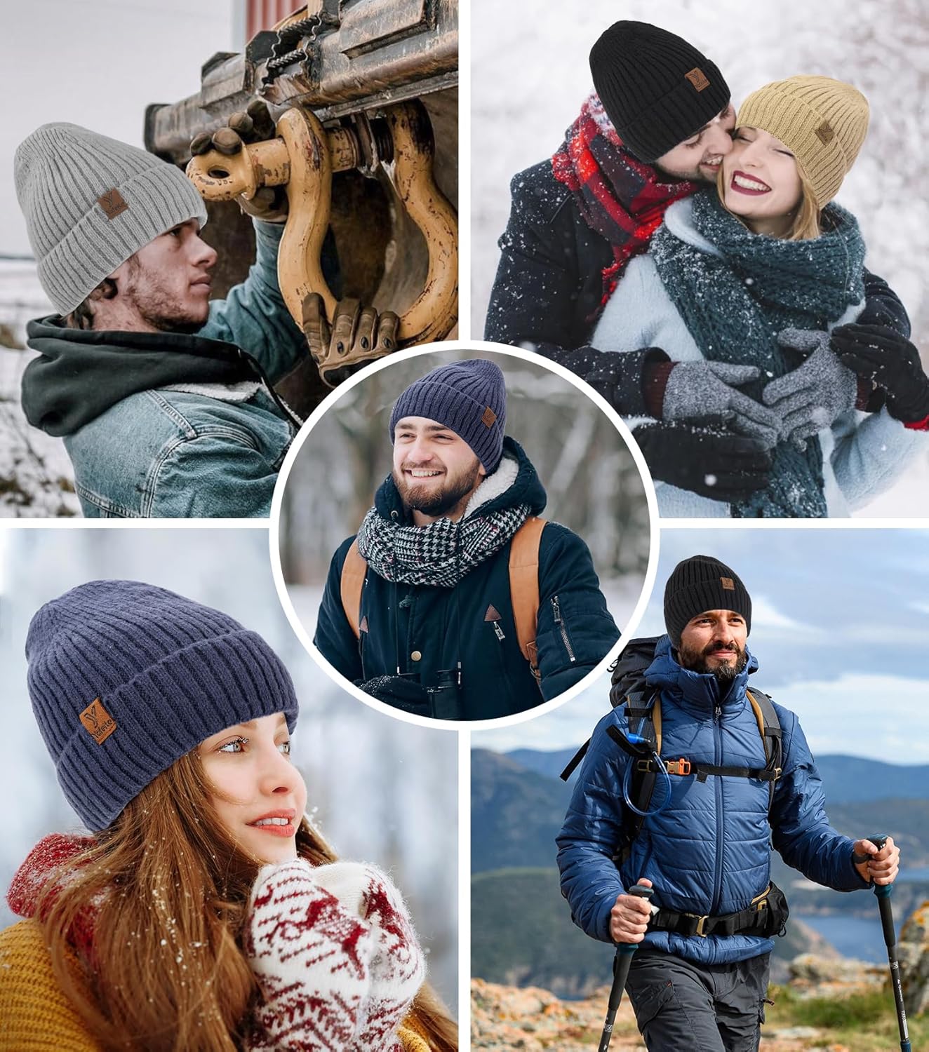 Winter Beanie Hat for Men Women, Warm Unisex Winter Knitted Hats, Stretchy Cuffs and Thick Warm Lining Beanies - Image 7