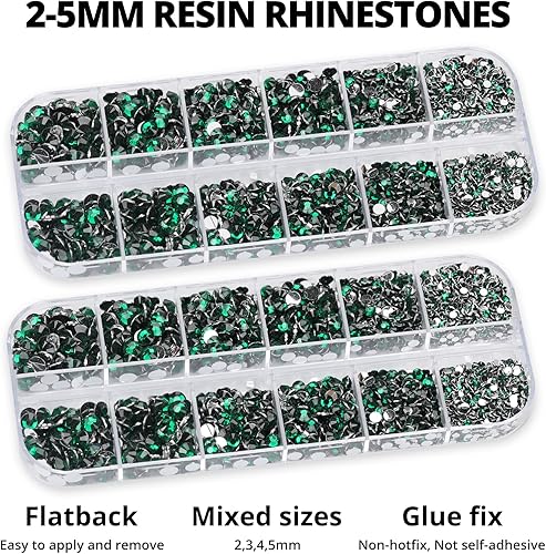 Miniatura 3 de b 7000 - Pegamento para 11000 unidades de diamantes de imitación verdes para manualidades, ropa, uñas, gemas de color verde esmeralda con parte