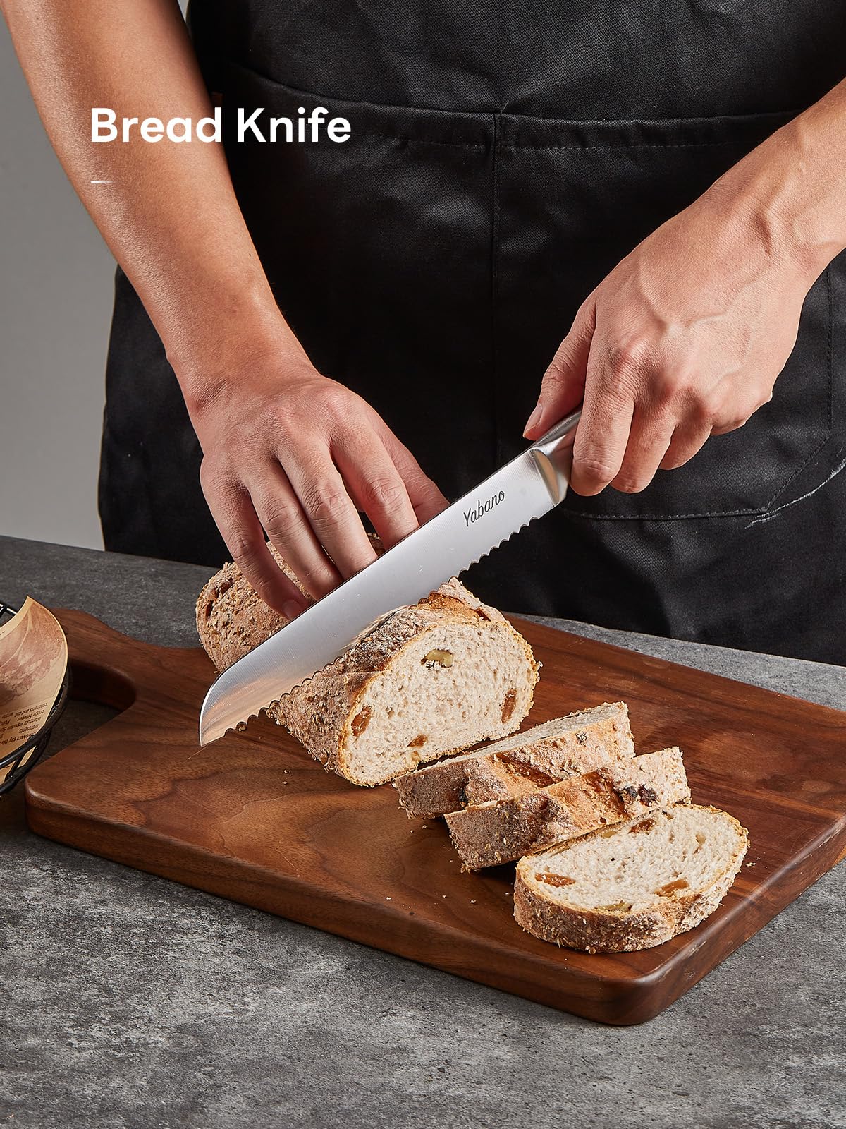 Yabano Couteaux de Cuisine, 7 pièces Bloc de Couteaux en Acier Inoxydable Allemand avec Aiguiseur Intégré, Ensemble de Couteaux avec Ciseaux et Bloc, Couteaux Professionnels pour la C