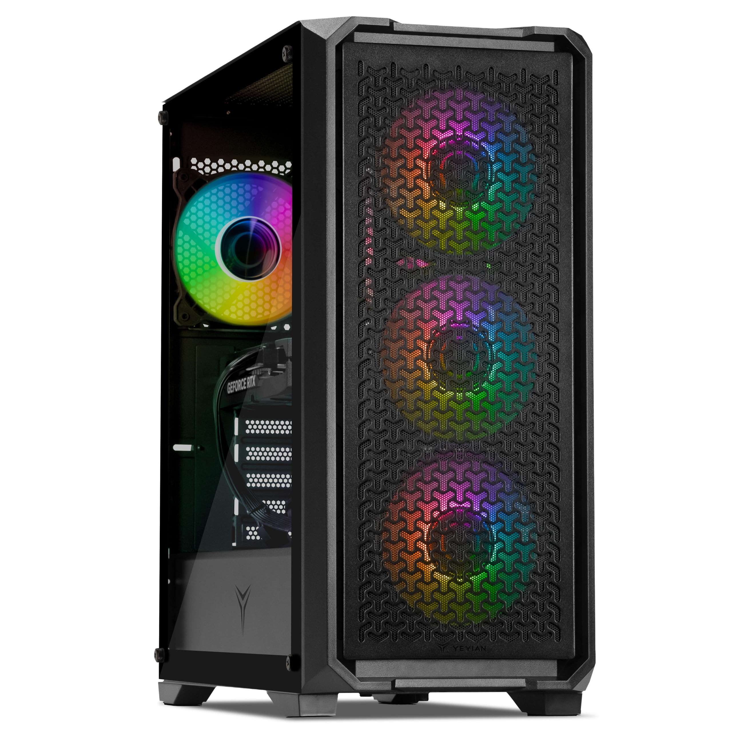 YEYIAN Gaming PC. Intel Core i5 14400F 4.7 GHZ, RTX 5060 8GB GDDR7, 2 TB NVMe, 32 GB DDR5 6000 MHz, 650W 80+ Gold, Windows 11 Home. Model YPI-VA44F0C-5601U