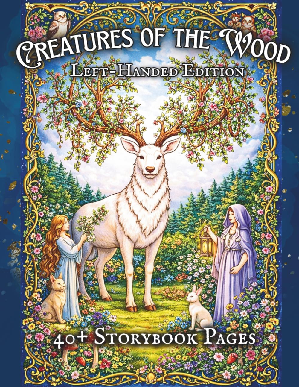 Creatures of the Wood Left-Handed Edition: A Storybook Coloring Book of Woodland Creatures and Folkloric Beings (Storybook Realms Coloring Collection)