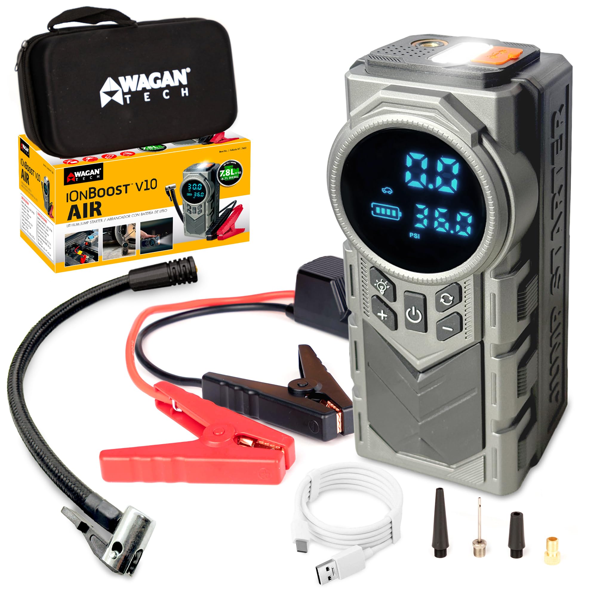 Amazon.com: Wagan EL7603 iOnBoost V10 Air Jump Starter 1500A with