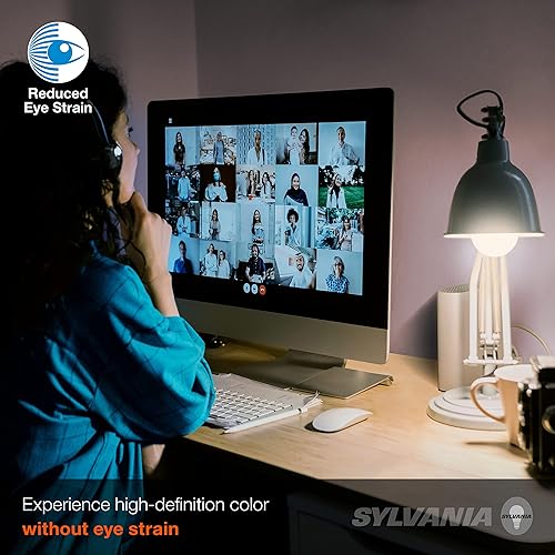 Miniatura 3 de Sylvania - Bombilla LED A19 con reducción de la tensión ocular, 60 W  8 W, 13 años, regulable, esmerilado, 5000 K, luz diurna, paquete de 4