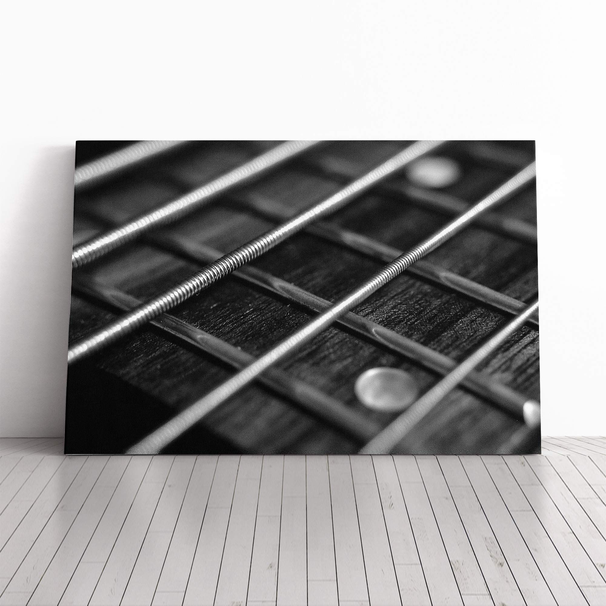 Guitar Strings (1) Canvas Print | Gallery Wrapped 30mm Frame Wall Art | 30x20 inches | Ready to Hang | Modern Music Picture | Living Room Bedroom Lounge Office