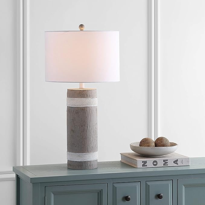 Juego de 2 Lámparas de Mesa SAFAVIEH Marrón y Blanco LED 28.5 pulg miniatura 4