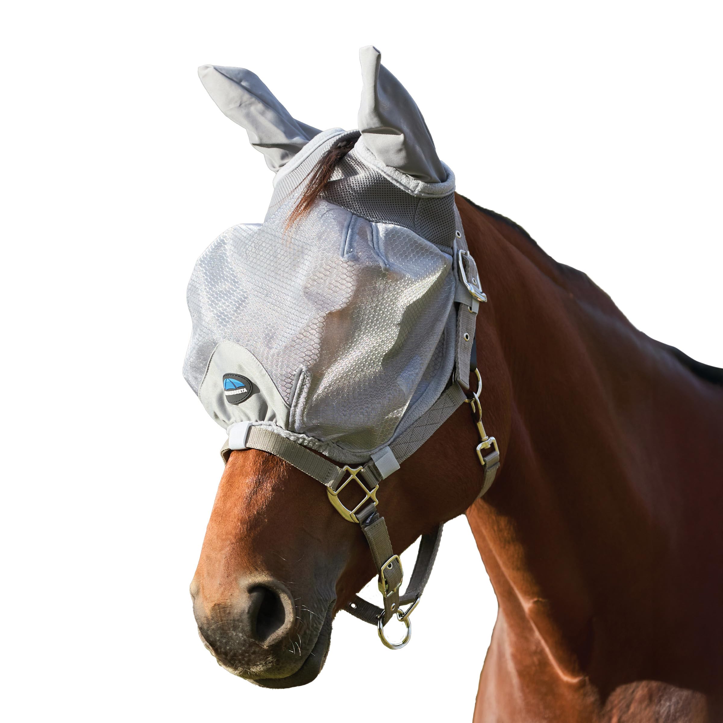 WeatherBeeta ComFiTec Hexi Shield Duo Fliegenmaske, Silber, Medium