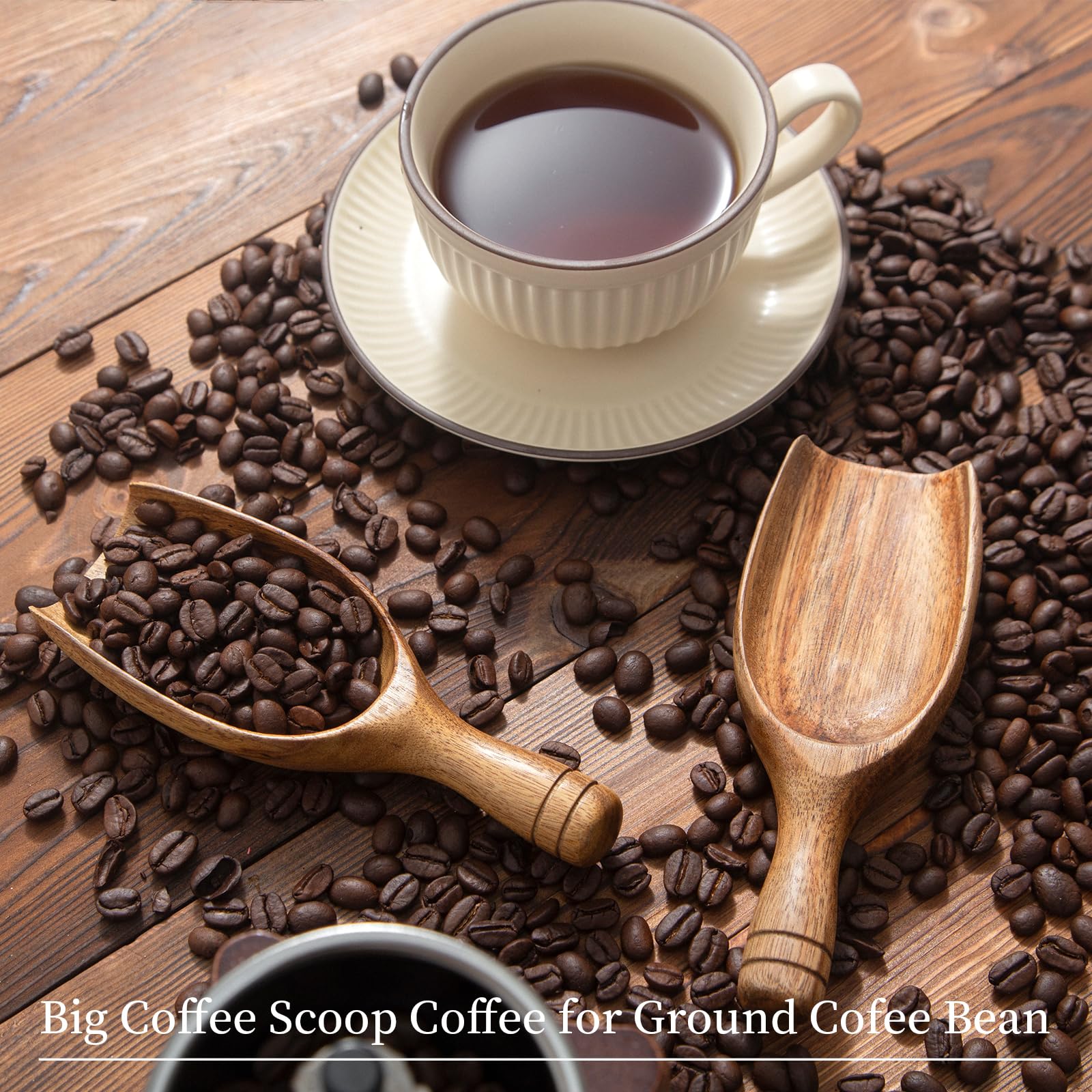 LEBAMI Kaffeelöffel aus Holz für gemahlenen Kaffee (150) (4)
