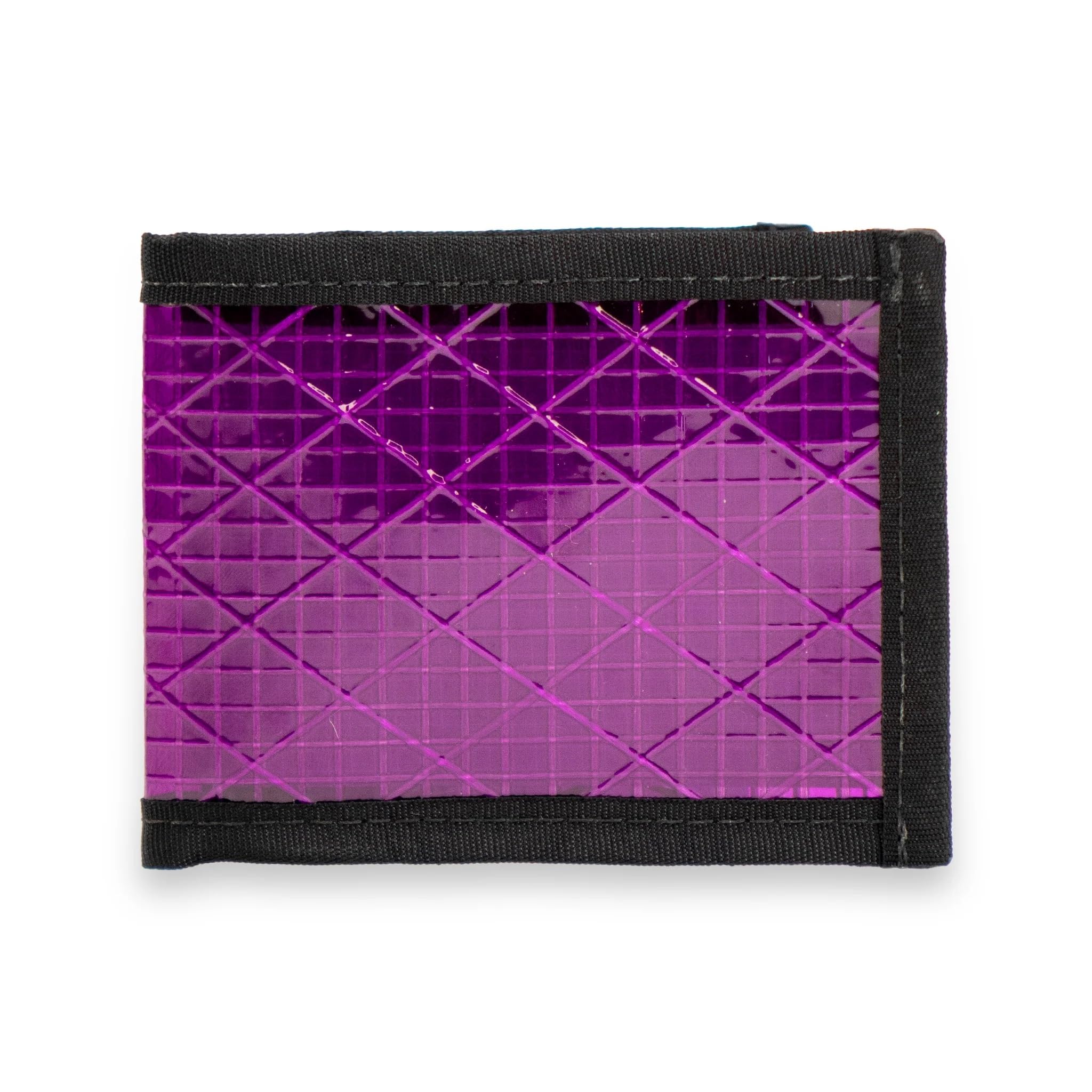 Flowfold Vanguard Recycled Sailcloth Bifold Wallet | Slim and Durable with Cash pocket, Two Hidden Card Pockets and Two ID Windows | Holds 10-12 Cards | Minimalist Made in USA | Ultraviolet Sailcloth