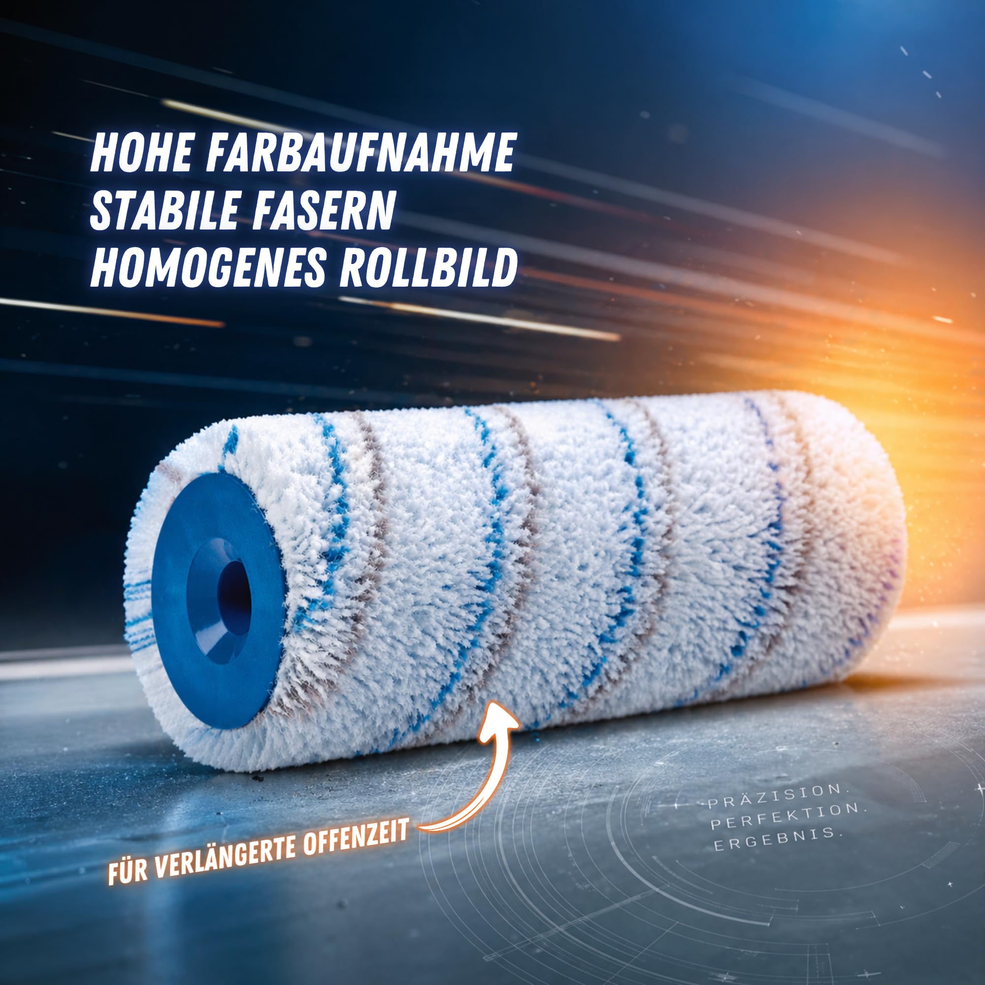 STORCH Profi Malerset 11-TLG. Dispersionsfarbe Silikatfarbe innen, Farbroller Set komplett - SmartCore Farbwalze, Lock-IT Edelstahlbügel, Teleskopstange, Heizkörperpinsel, Ringpinsel, Abstreifgitter