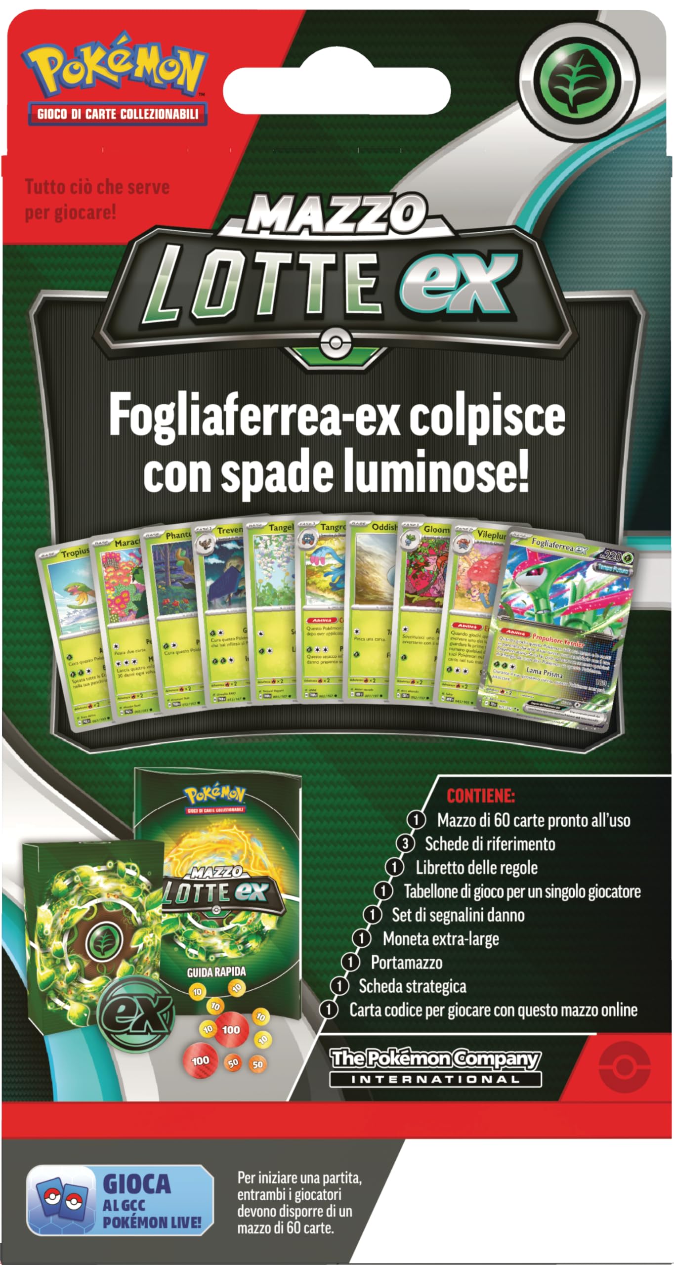 Pokémon JCC – Deck Combat Ex Lotte Feuillagère-ex – 60 Cartes Prêtes à Jouer + Marqueurs Et Code