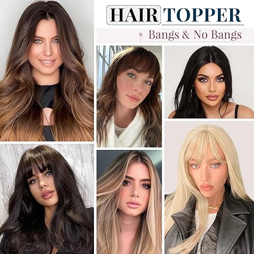 Miniatura 9 de Benehair Extensiones de cabello humano Remy con clip en la parte superior para mujeres con cabello delgado, con base de seda, extensiones de cabello