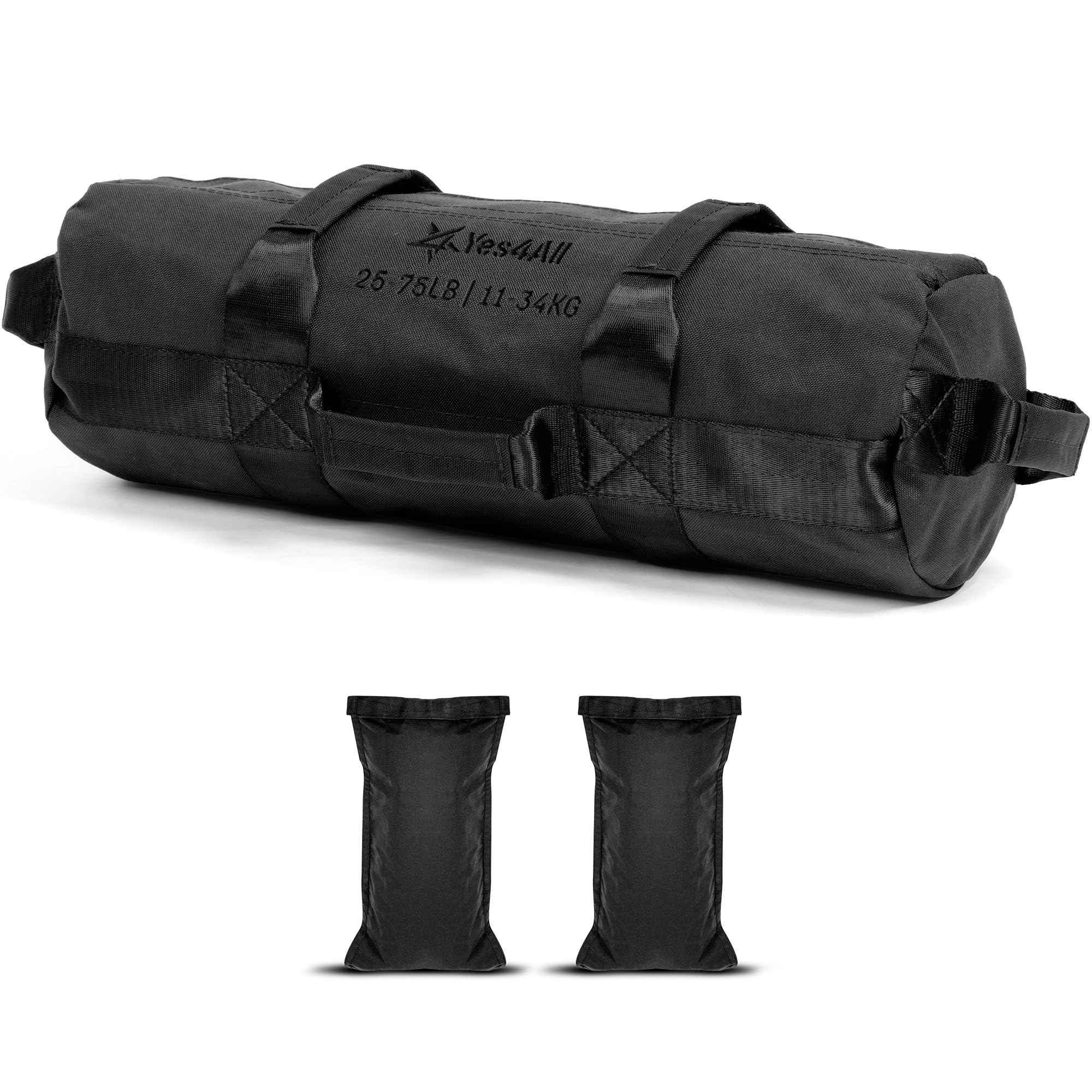 Yes4All Sacco Ponderato Regolabile Con Maniglie Da 2-90 Kg Per Allenamenti Di Corsa, Core Bag Sandbag Per Molti Allenamenti Funzionali, Fitness, Crossfit, Condizionamento-image