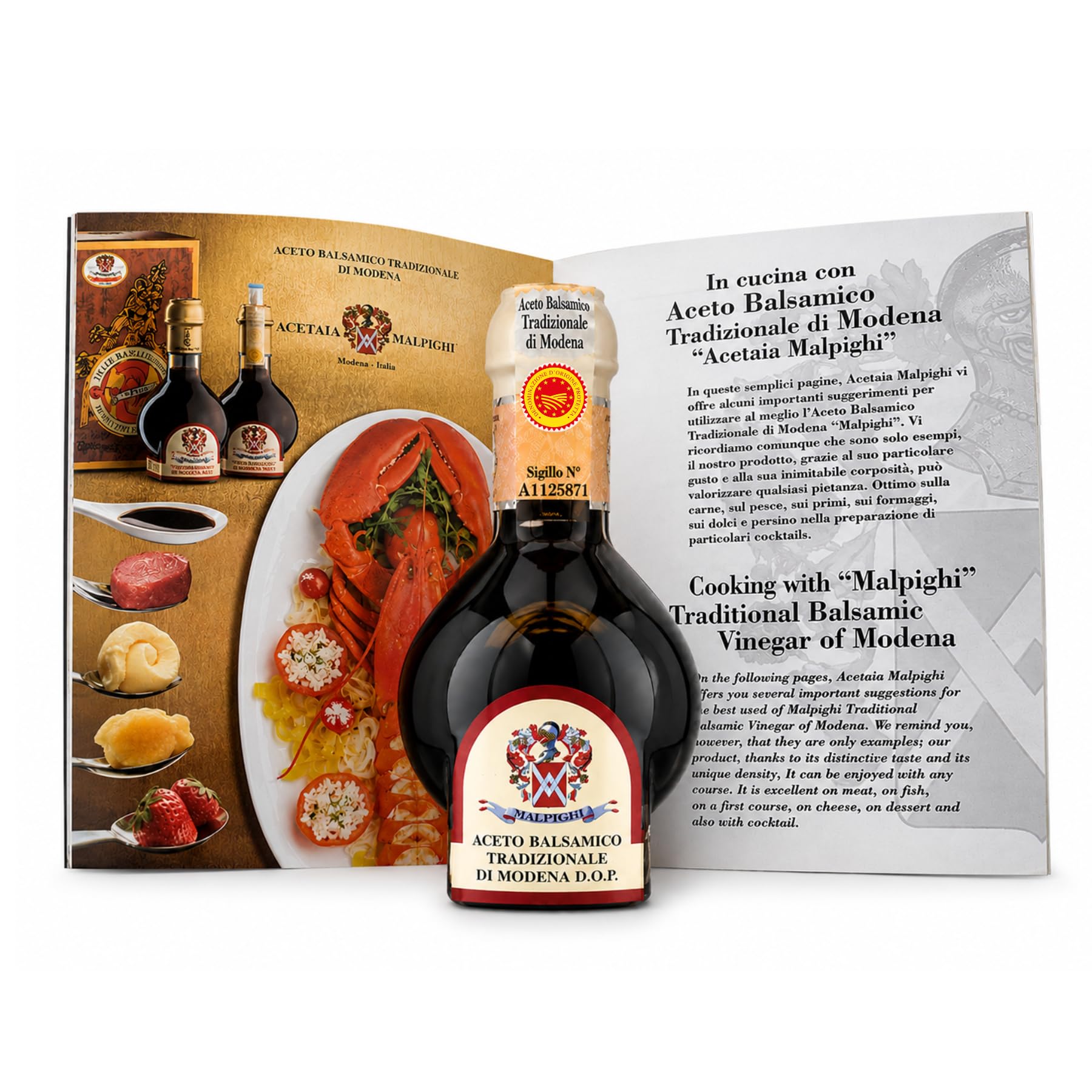 Acetaia Malpighi – Vinagre Balsámico Tradicional de Módena DOP Envejecido 12+ Años – 100 ml – Solo Mosto Cocido – Selección para Alta Gastronomía