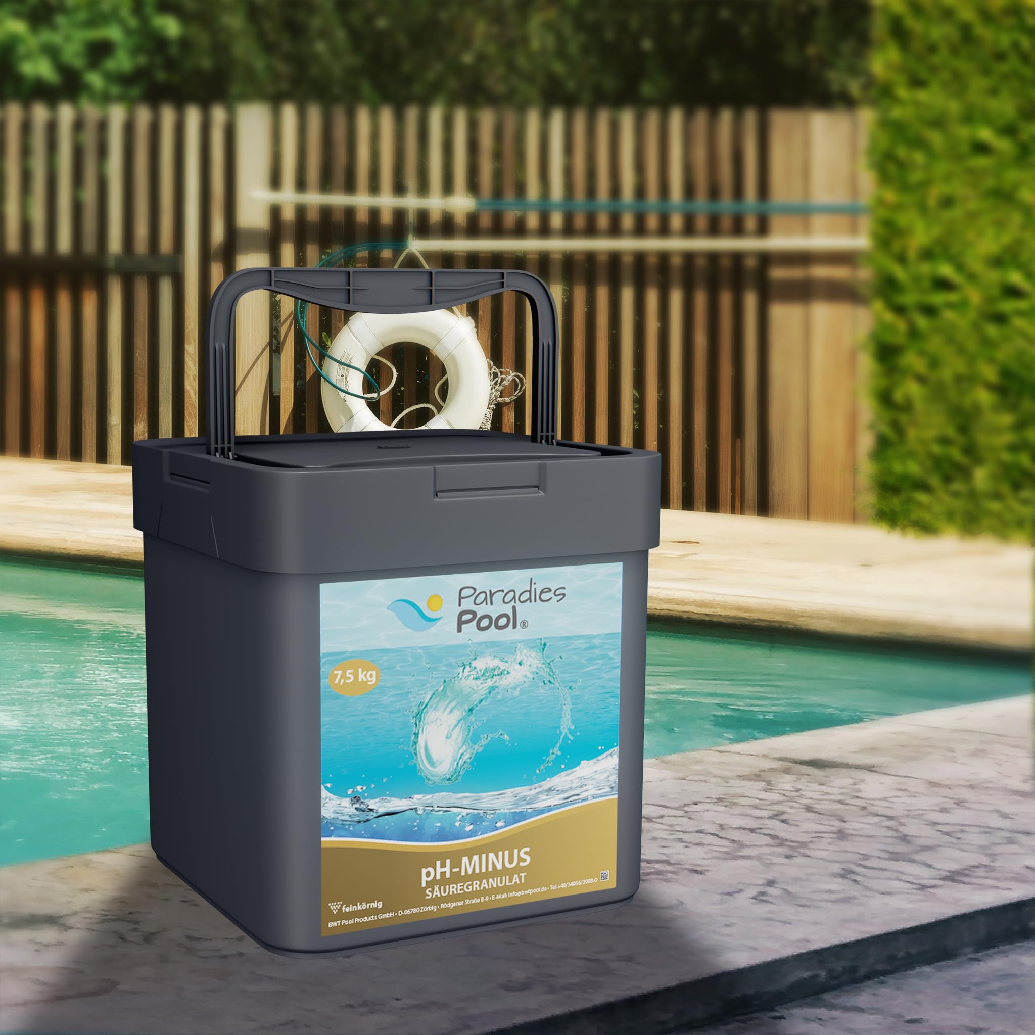 Paradies Pool pH Minus Granulat 7,5 kg, pH Senker Schwimmbecken Pool