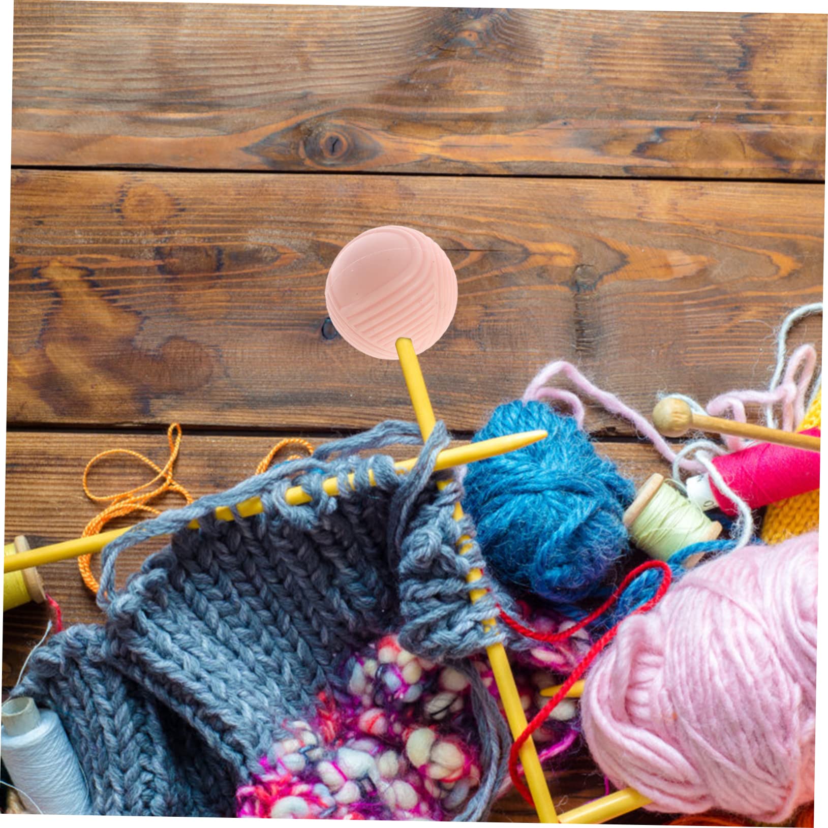 5 Juegos Capuchón De Aguja Esférico De Goma Blanda Agujas De Tejer Knitting Needles Devanadera Herramientas De Tapones De Aguja Cubierta De Aguja De Tejer 100 Uds * 5