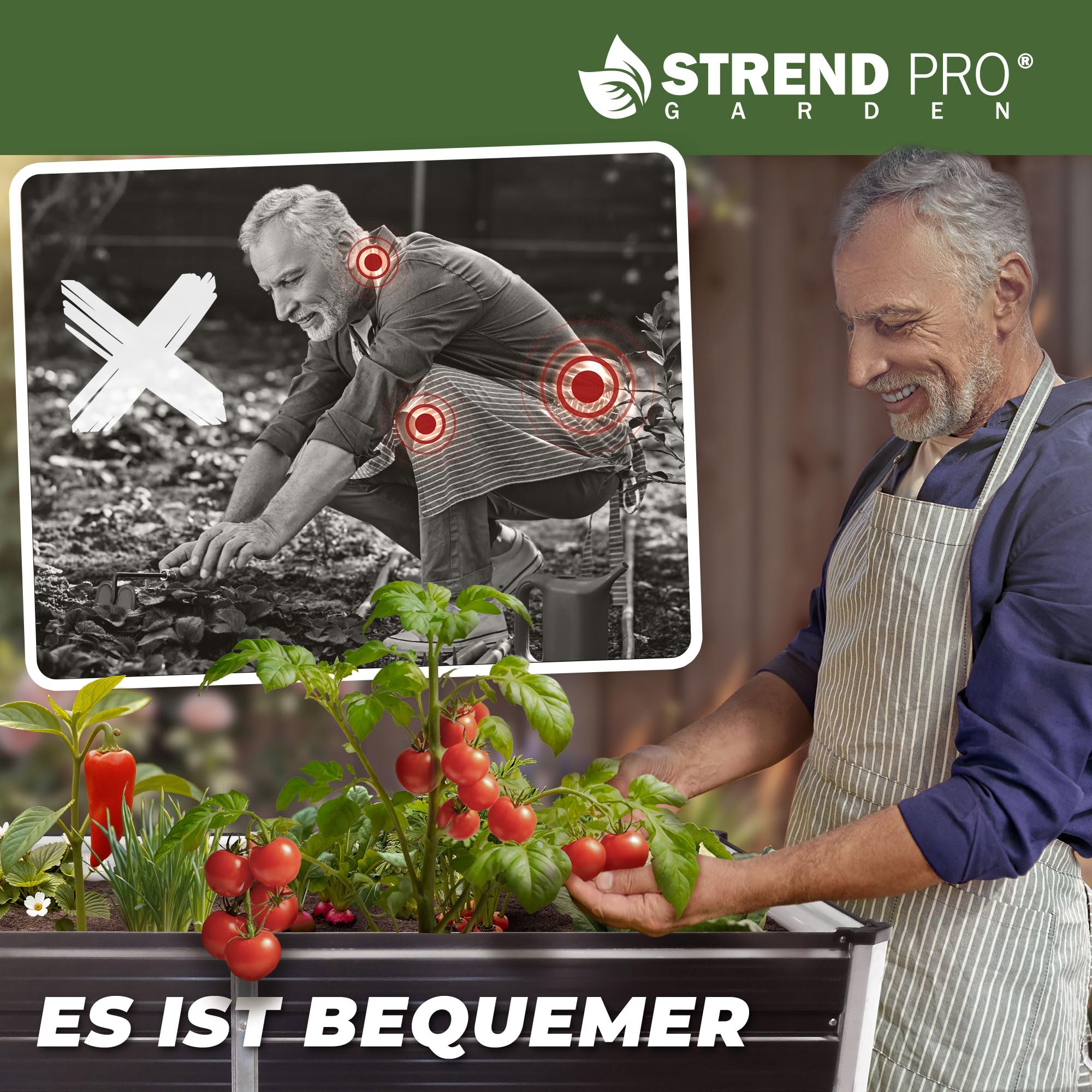 STREND PRO Hochbeet Metall 160x80x77 cm (LxBxH) ANTHRAZIT | Pflanzkasten | Blumenkasten | Garten Pflanzkasten Hoch | Gemüsebeet | Gartenbeet | Hochbeet Balkon Pflanzbeet