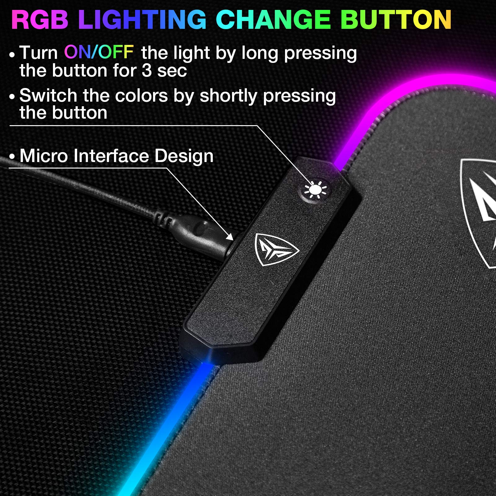 3PC RGB Gaming Mouse Pad 12 Lighting Modes Large Gaming Mouse Pad Anti-Slip Rubber Base and Waterproof Computer Mouse Pad for Game and Work, 31.5 X 11.8 Inch 3