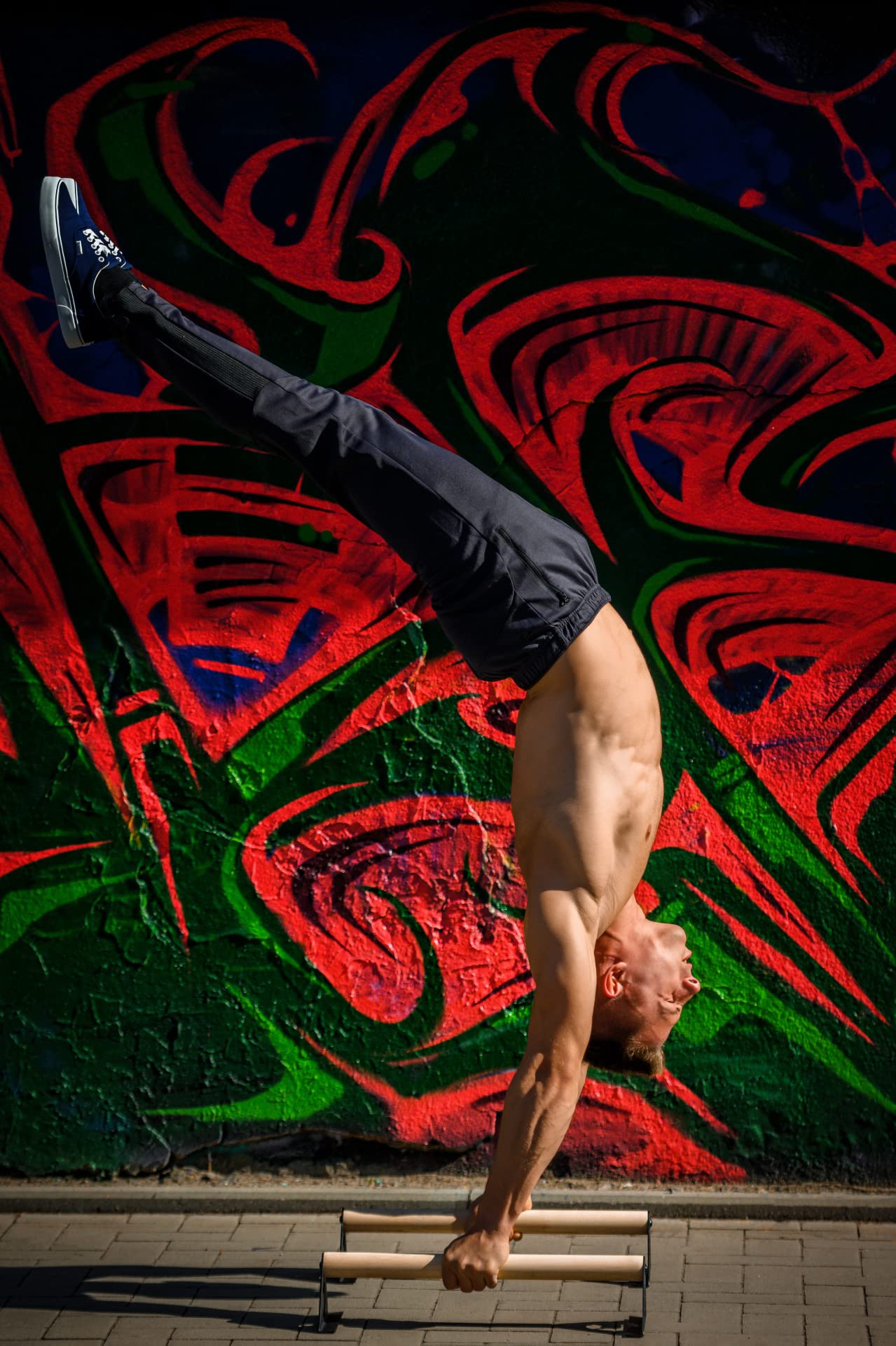 Liegestützgriffe Handstand Griffe Calisthenics Minibarren Fitness Liegestütze Griff Parallettes Höhenverstellbar Holz und Stahl Push Up Bars S, M, L