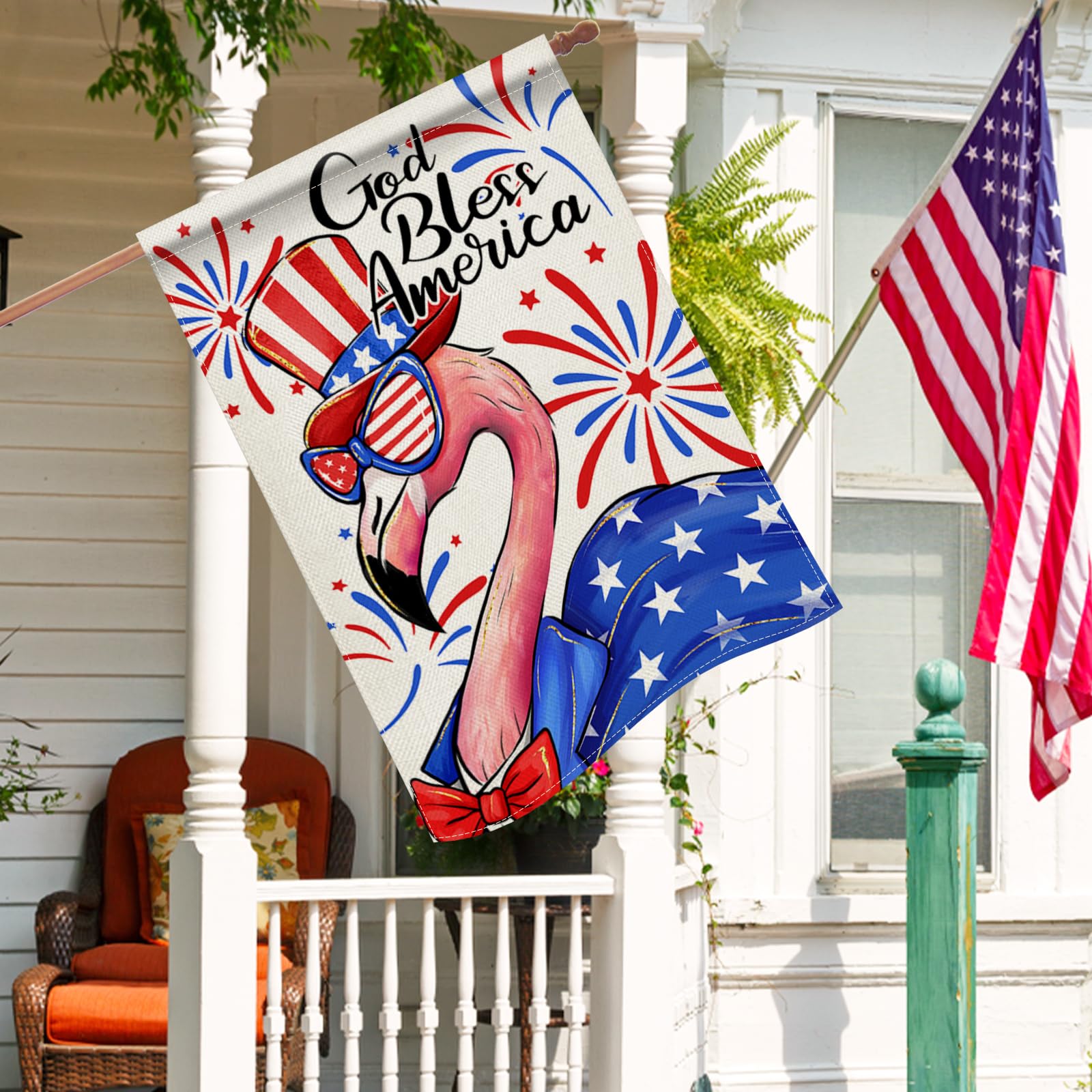 Amazon.com : Hzppyz God Bless America Flamingo 4th of July