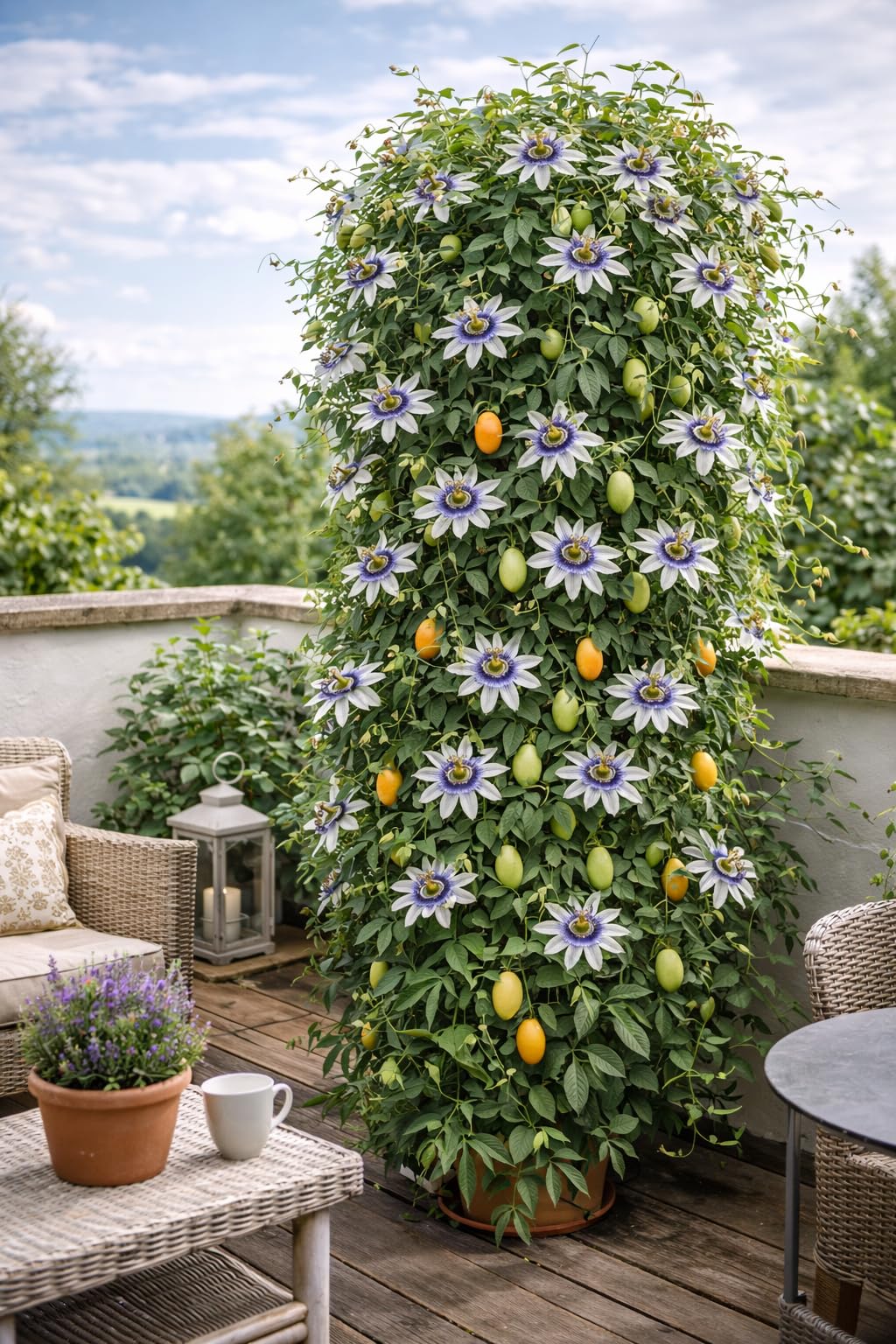 Winterharte Passionsblume Passiflora caerulea 60–70 cm – mehrjährige exotische Kletterpflanze – frostresistent & pflegeleicht – ideal für Garten, Balkon & Terrasse