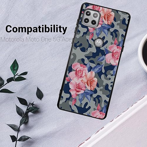 Miniatura 9 de CasesOnDeck Black Case for Motorola Moto One 5G Ace (2021)  Moto One 5G Ace TPU CaseGel Flex TPU Tropical Floral Series - Flexible Ultra Slim Black