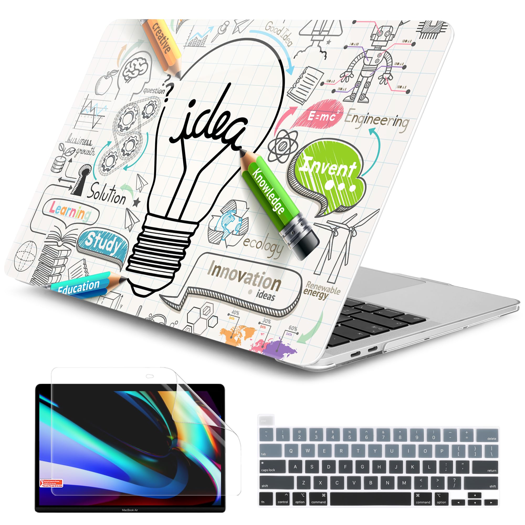 Dongke MacBook Pro 13 inch Case Model A2251/A2289 2020 Released, Plastic Hard Shell Case Cover for MacBook Pro 13 inch with Retina Display & Touch Bar Fits Touch ID (Creative Idea)