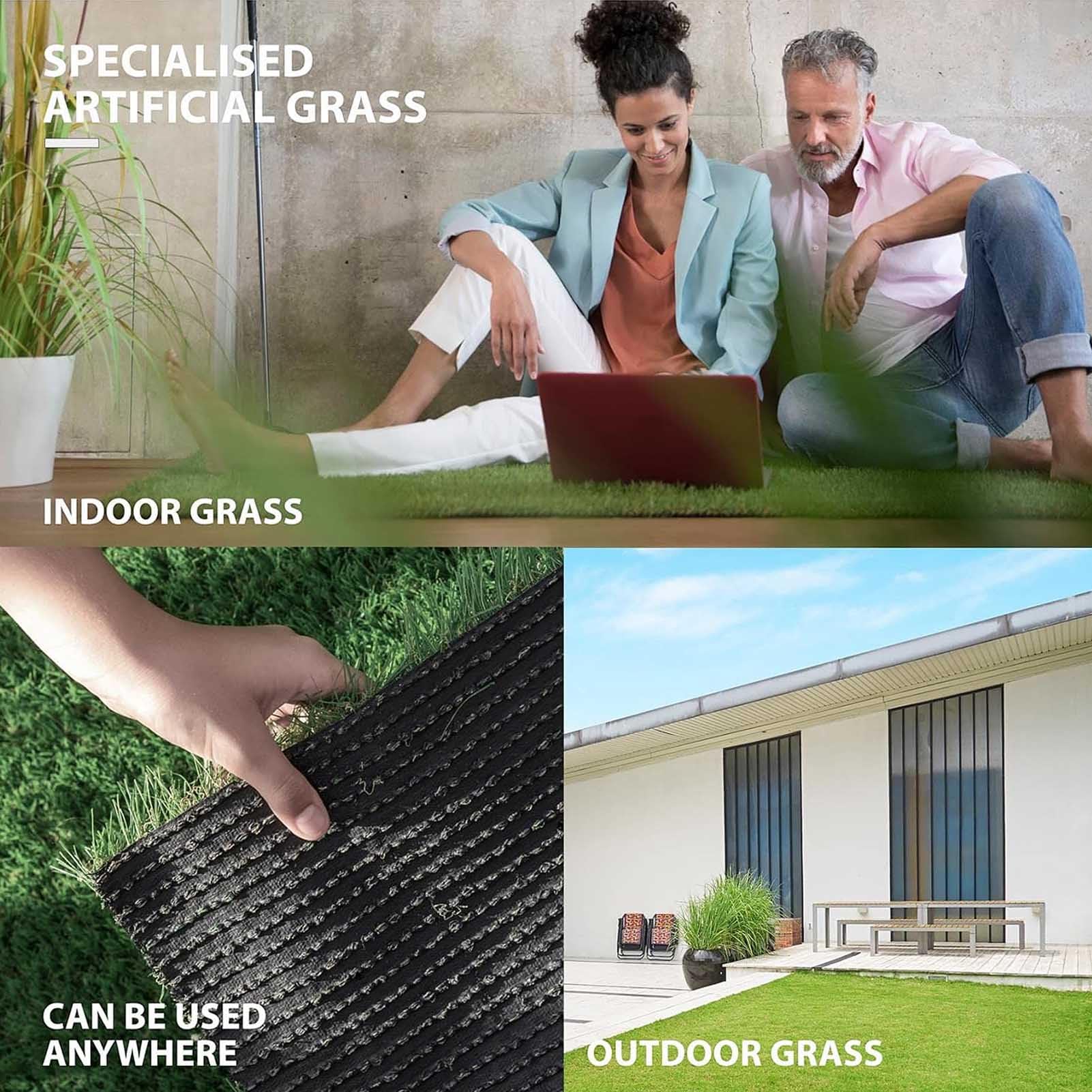 Tappeto erboso artificiale da 25 cm, per interni ed esterni, per cani, giardino, prato, balcone, astroturf, con fori di drenaggio, erba sintetica