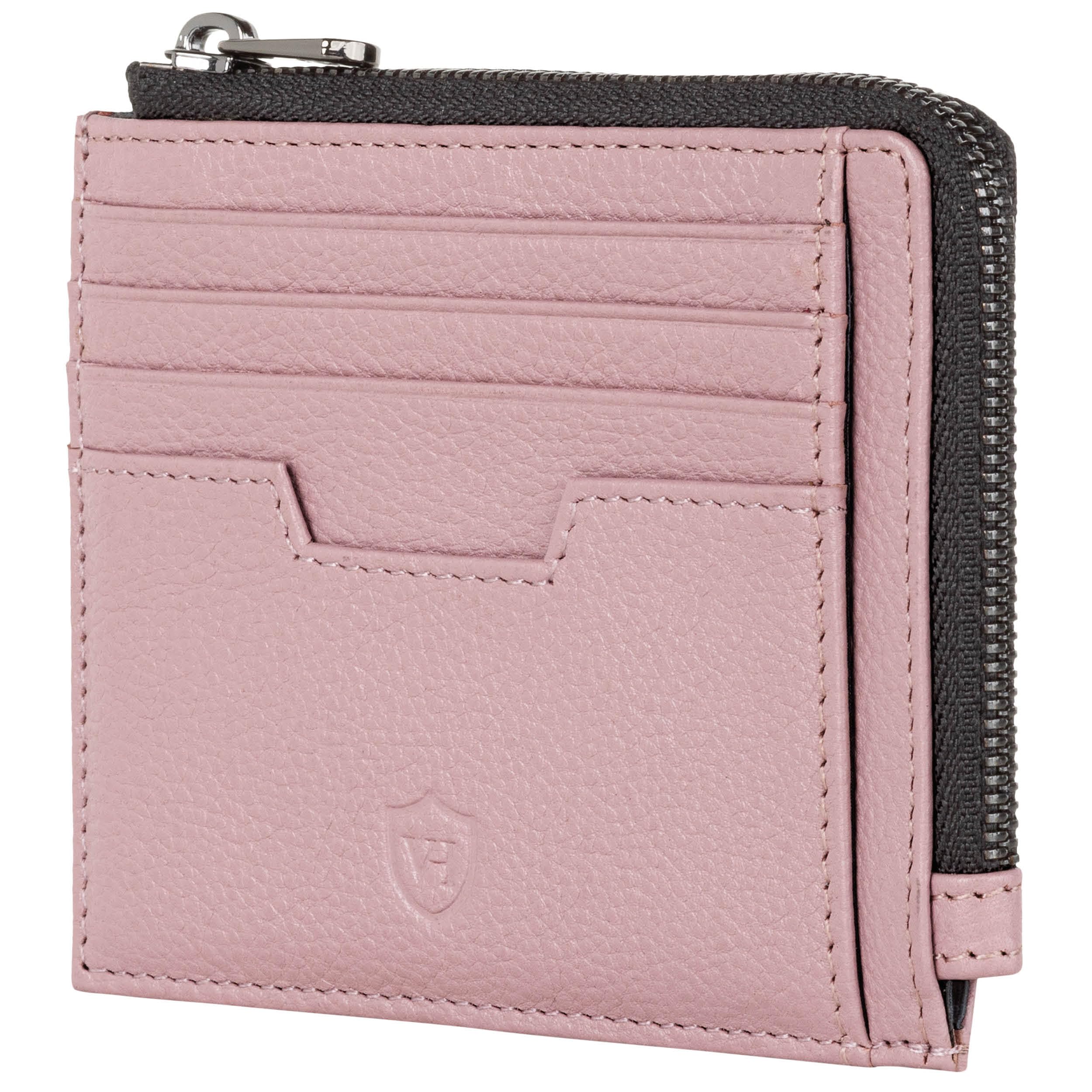 VON HEESEN Leder Kartenetui Geldbörse Herren & Damen Kreditkartenetui (Medium, Lavendel)