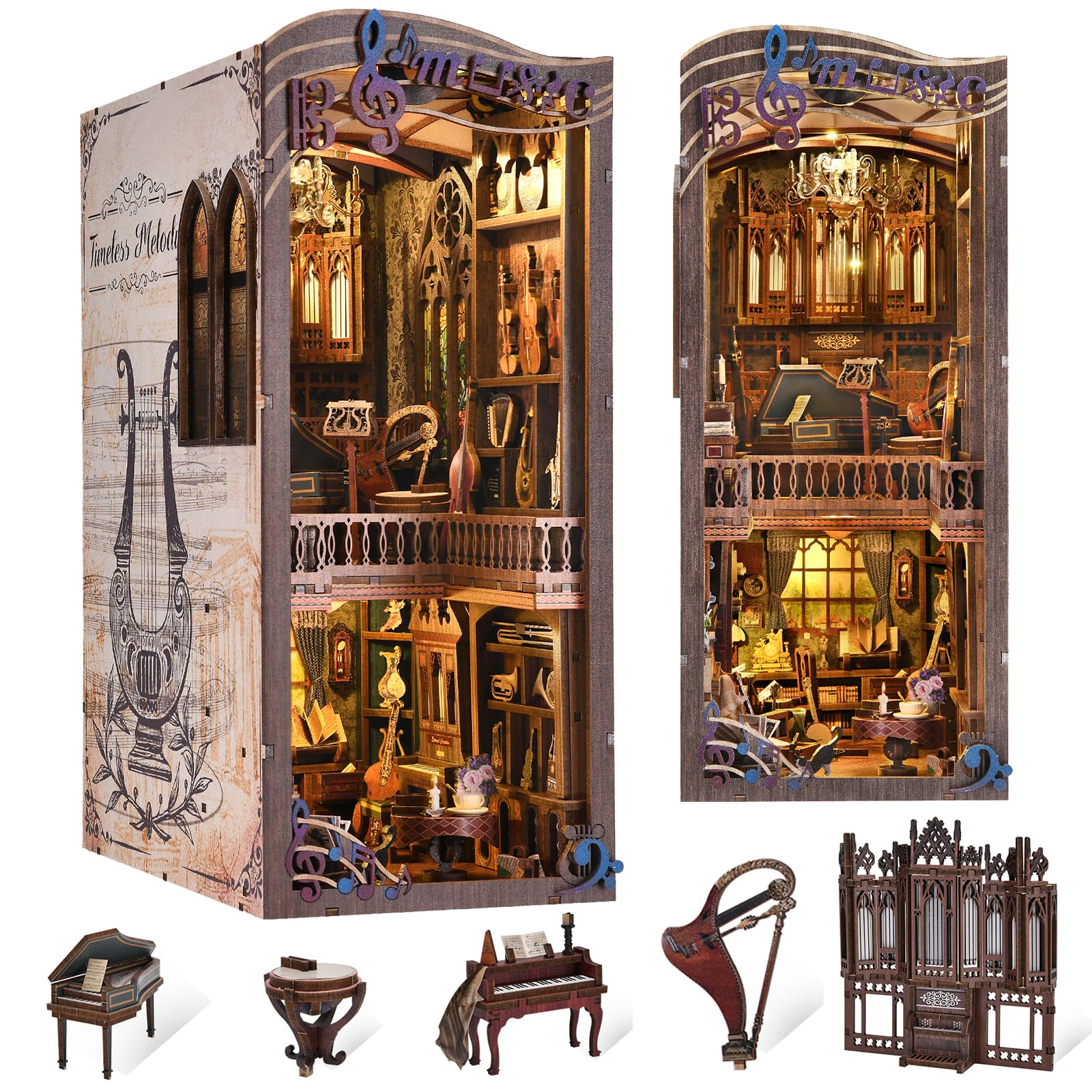 Amazon.com: fifijoy Book Nook Kit Music, DIY Miniature House Kit