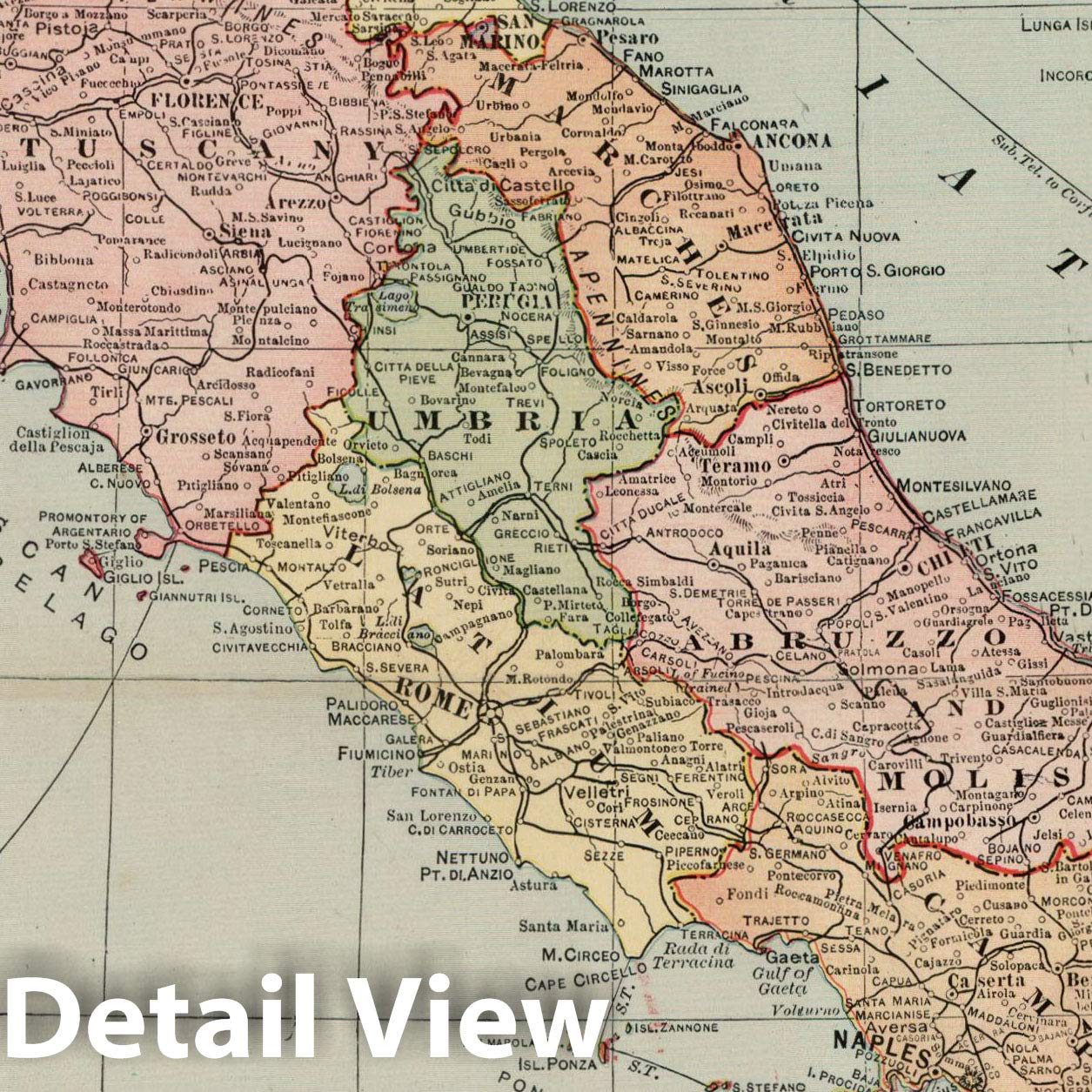 Amazon.co.jp: 歴史的な地図 | イタリアとサンマリノ、1899