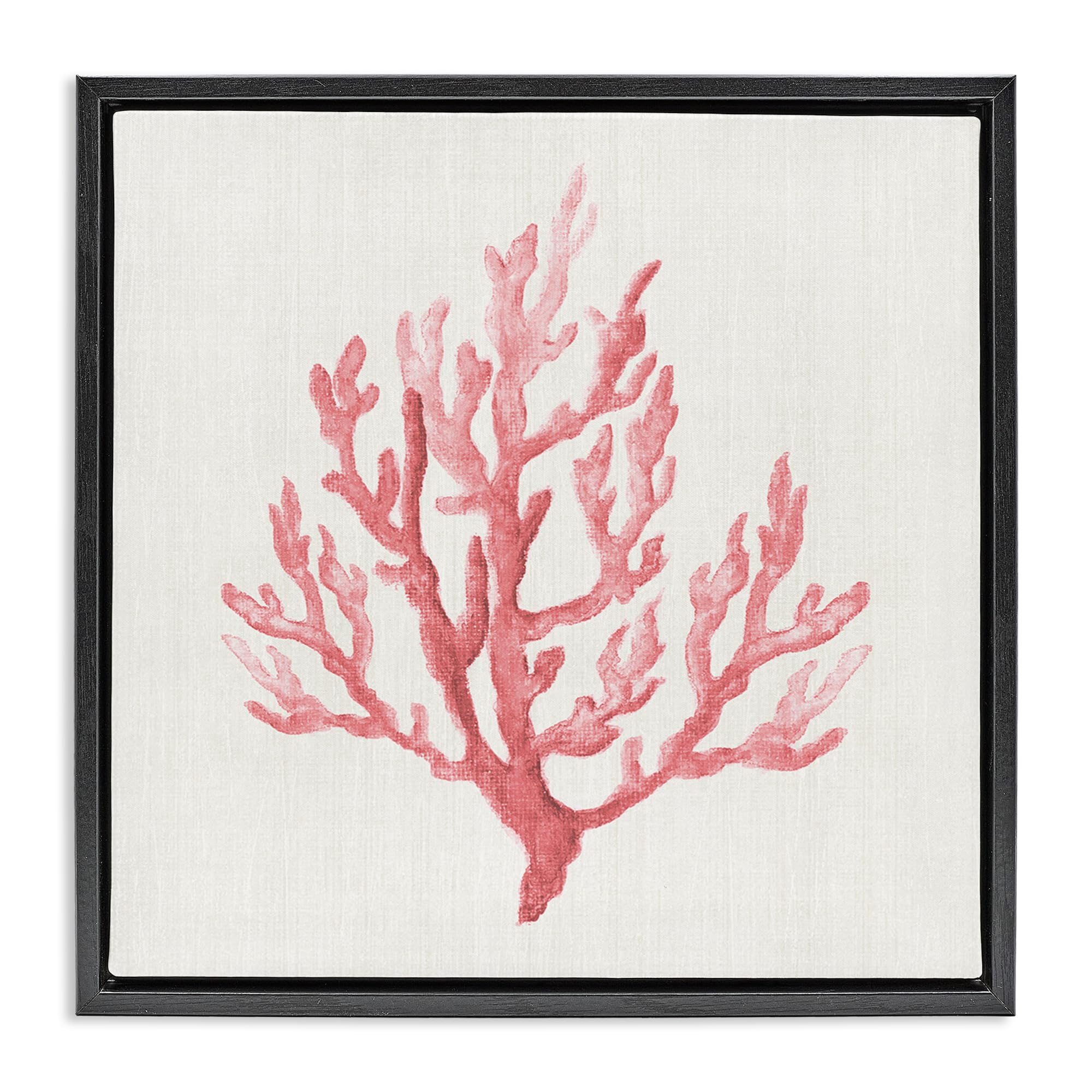 'Muted Pink Coral Branch'| Floating Frame Canvas Art