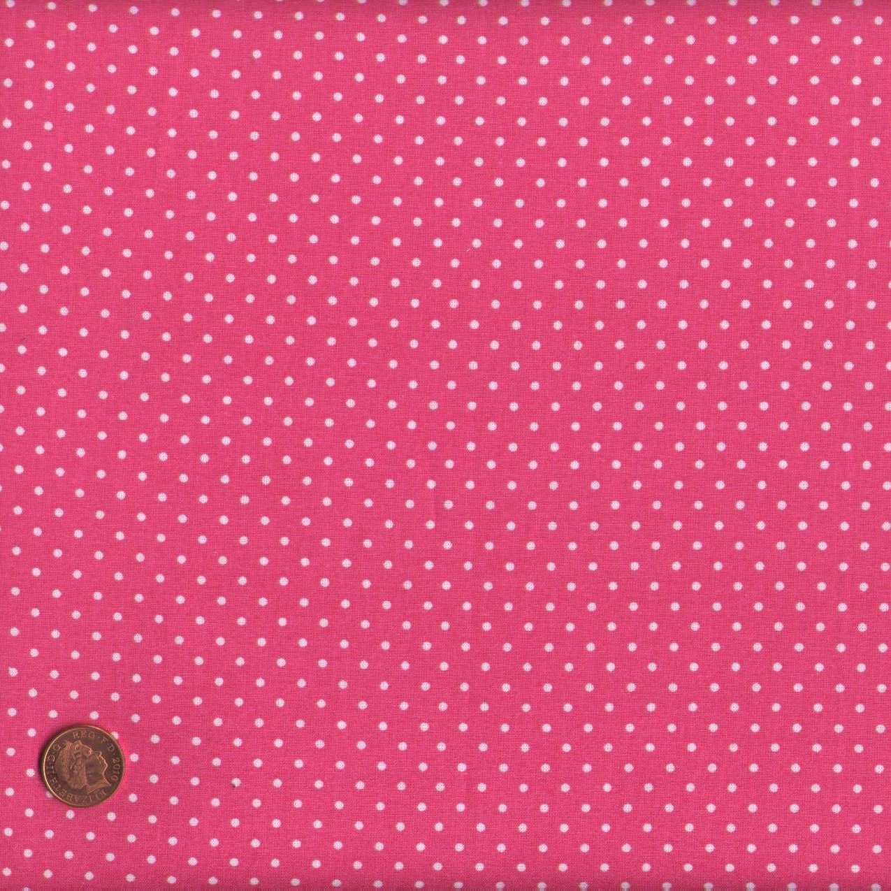 Textiles français Pink mini Polka Dot (Dot) French Fabric Cotton 140CM / 55" Wide. Per Half Metre