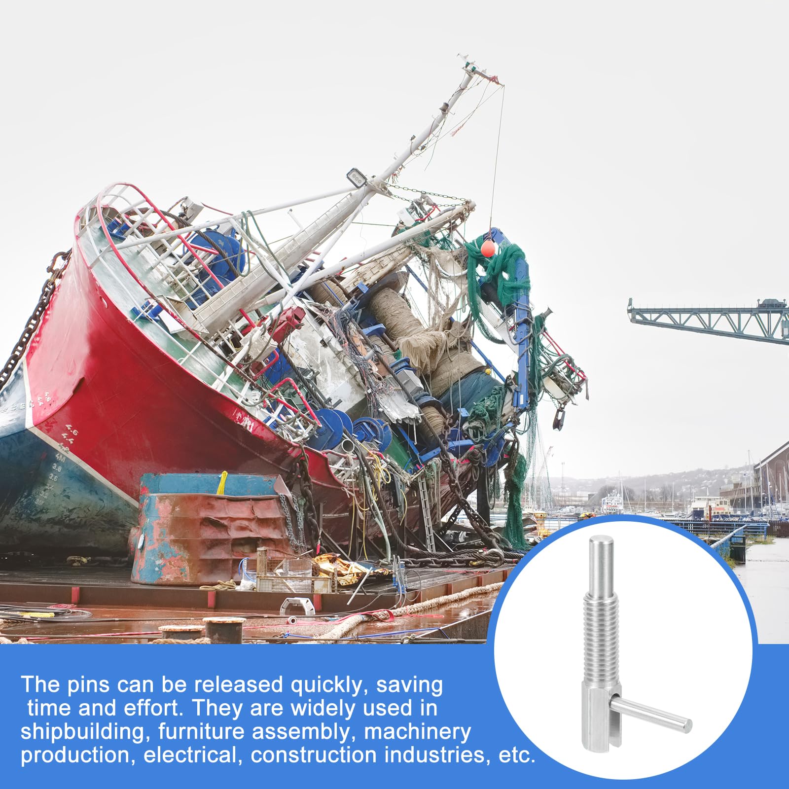 QUARKZMAN 4 Pcs Pasador De Indexación Retráctil, M12 Pasador De Resorte De Acero Inoxidable Con Resorte Cierre Telescópico Para Maquinaria Y Construcción Naval