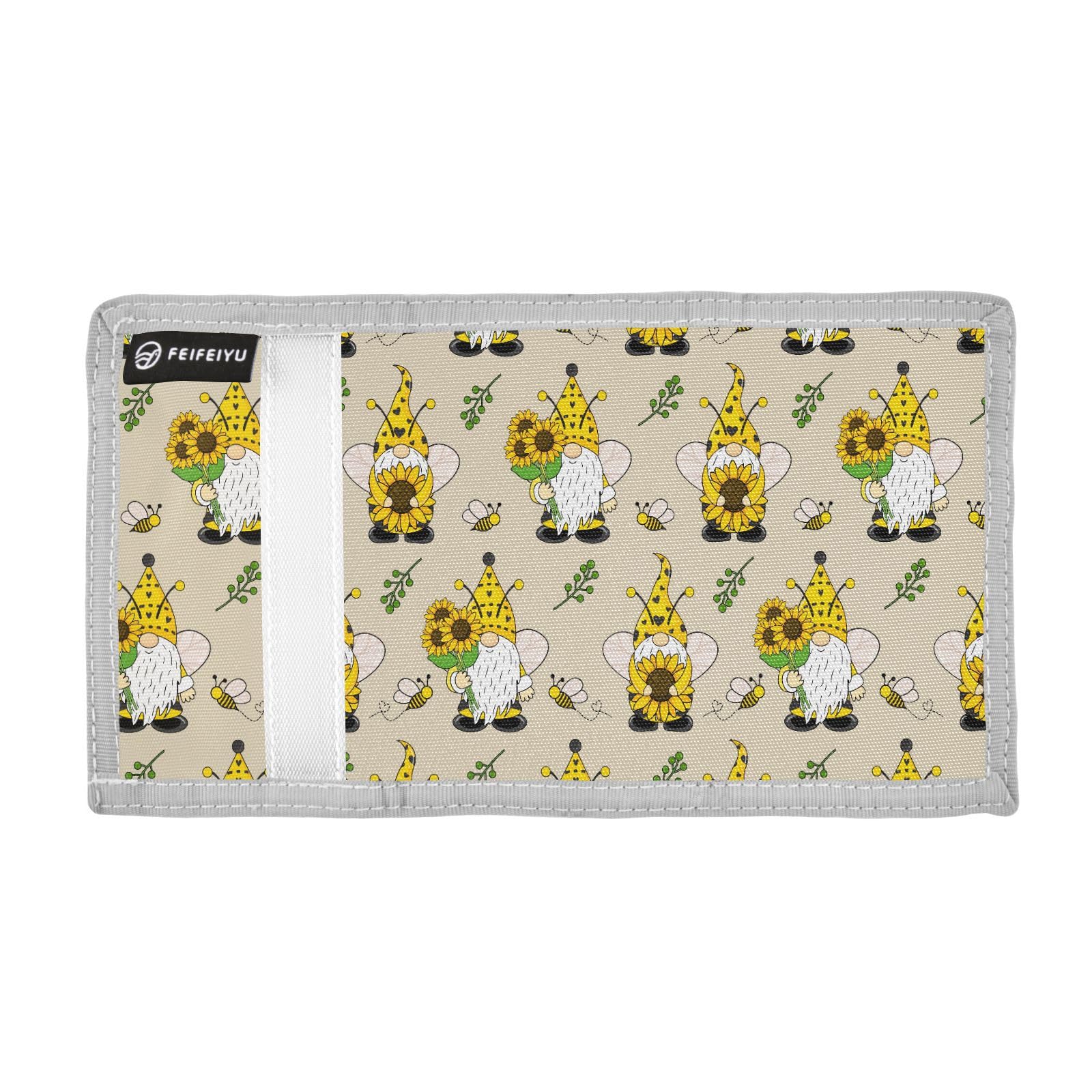 JHKKU Gnome Sunflower Bees Trifold Wallets for Kids Boys Girls, Outdoor Sports Wallet for Teen, with Zipper Coin Pocket Novelty Purse