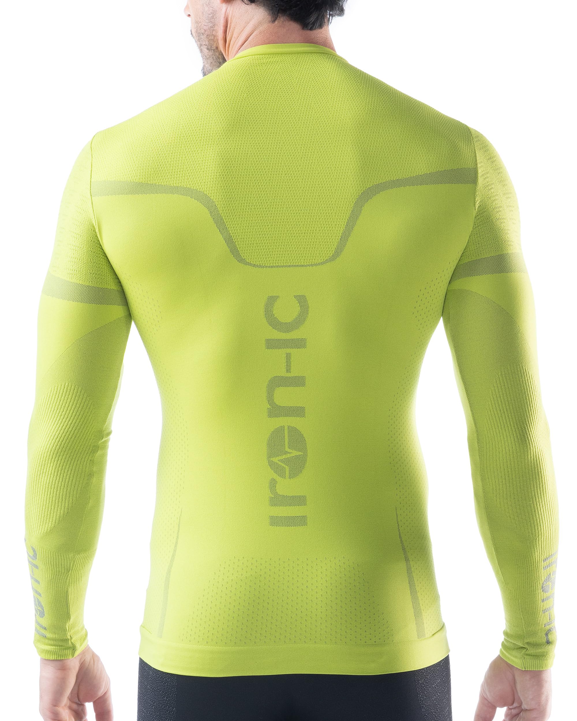 Iron-Ic - Camiseta térmica de manga larga para hombre sin costuras nivel 2, transpirable y antibacteriana, baselayer técnico para entrenamiento y al aire libre - Art. 201658