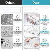 Vista 7 de Vtopmart 10 Pack 6" Tall Upgrade Drawer Dividers for Big and Deep Drawer, 12.8"-22.3" Adjustable Expandable Dresser Drawer Organizer, Clear Plastic