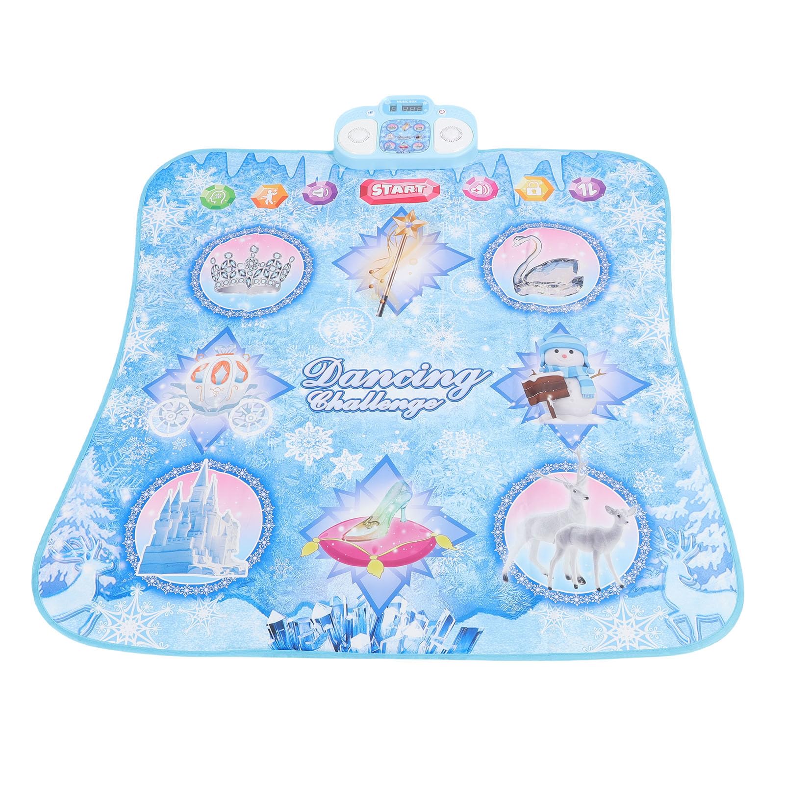 Tappetino da Ballo Elettronico per Bambini Gioco di Sfida Musicale per Giocatore Singolo per L'intrattenimento Quotidiano e la Prima Educazione Tessuto ABS PE 91 X 87,5 Cm