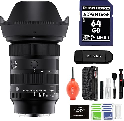24-70mm f/2.8 DG DN II Art Lens for Sony E Mount with Pixel Advanced Accessories & Travel Bundle | 57A965 | Extended 3 Years Manufacturer Warranty | 24-70mm f/2.8 DG DN II Art
