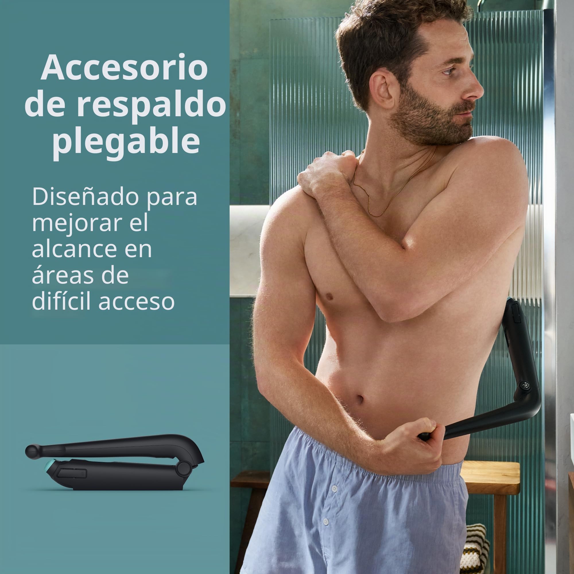 Philips Norelco Body Groomer Serie 7000, peluquero de cuerpo entero para hombre, cabezal flexible 2D que sigue el contorno, sistema de afeitado de triple protección y recortador de pelo corporal