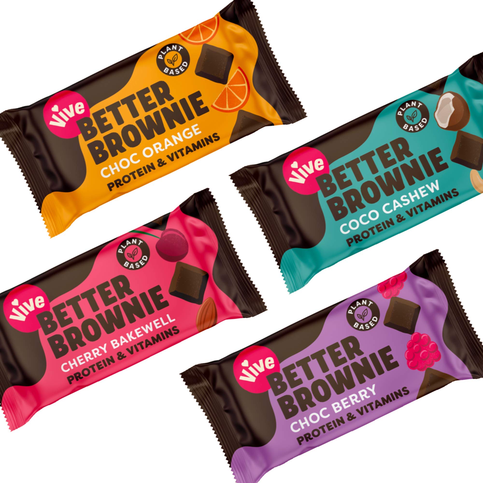 Buy Vive Better Brownie, Low Calorie Chocolate Treat, y Vegan Snacks with Protein & s Online at