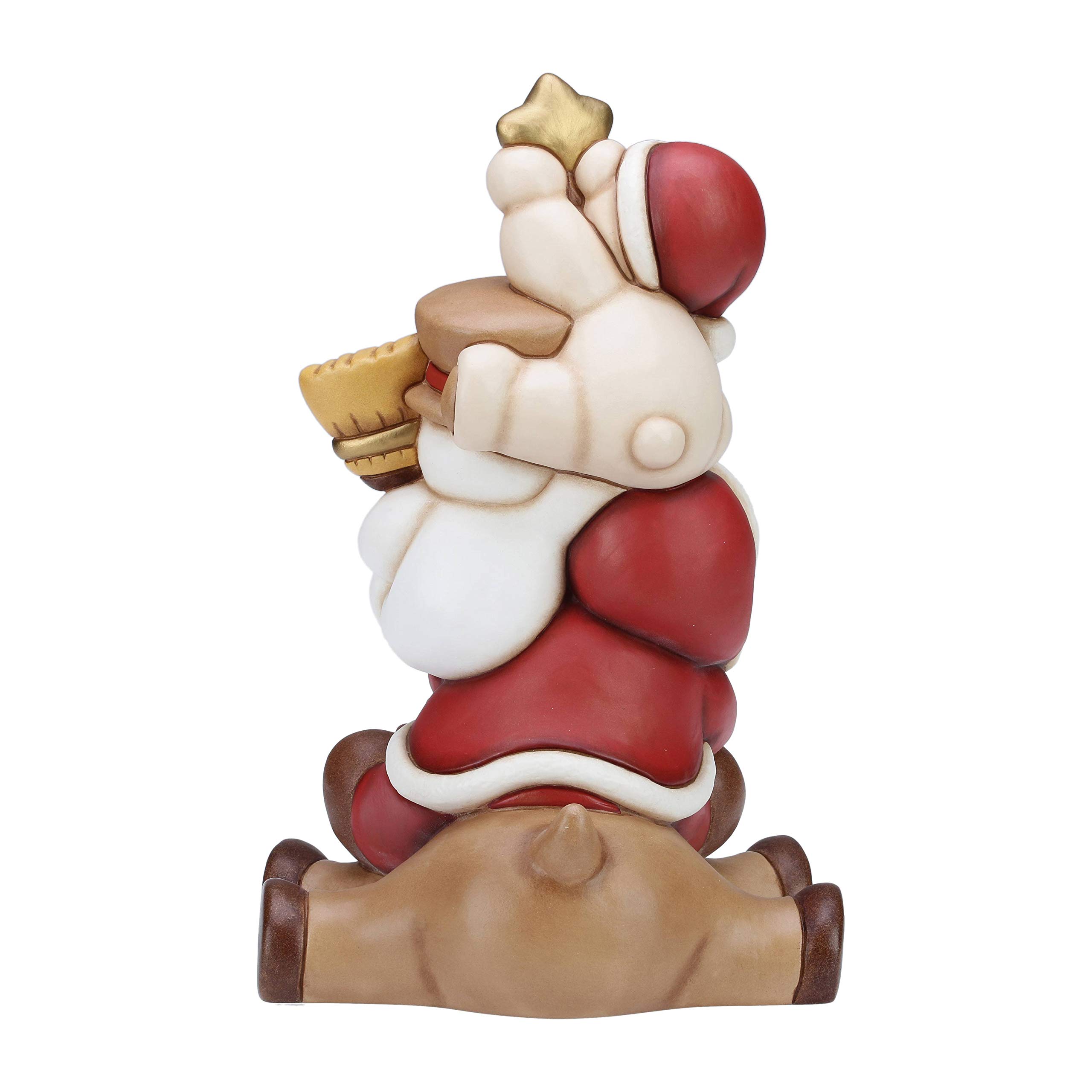 Trineo Navideño THUN Con Papá Noel Y Personajes: Cerámica Decorativa Hecha A Mano, Única Y Ecológica - Regalo Especial