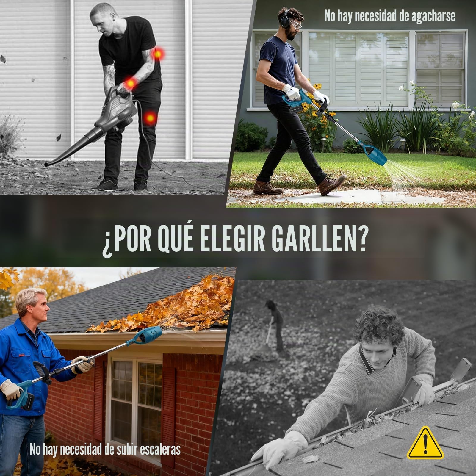 Soplador de Hojas Inalámbrico, Motor Sin Escobillas 18.5V, Batería de Ion-Litio 3000mAh, Extensible 140cm, Ligero 540g, con 2 Baterías y Cargador, para Jardín y Patio