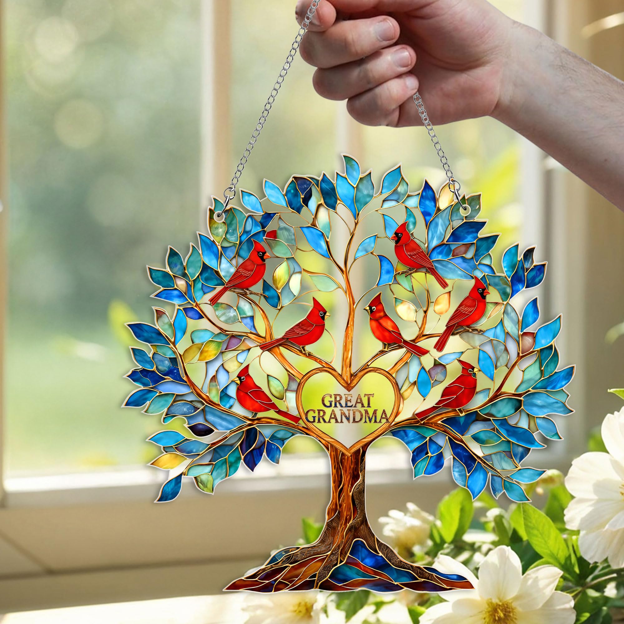 Great Grandma Tree of Life Acrylic Ornament, Gift for Great Grandmother, Tree of Life Acrylic Ornament with Gift Card for Mom and Grandma
