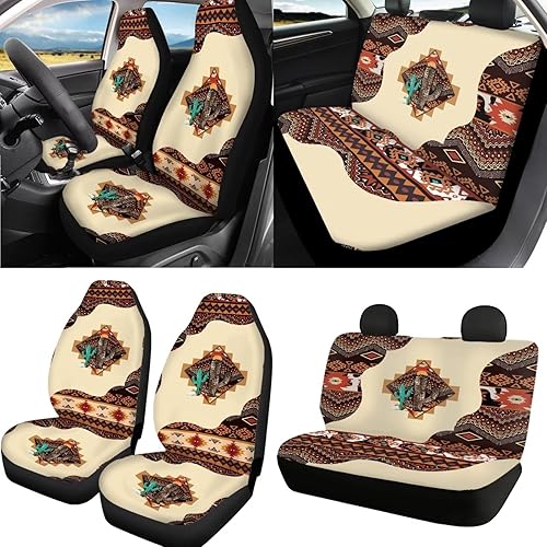 Miniatura 2 de STUOARTE Juego completo de fundas de asiento de coche para perro pastor alemán 3D con funda para volante, almohadillas para cinturón de seguridad,