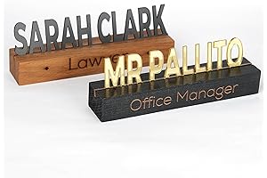 Personalized Acrylic On Black Wood Desk Name Plate